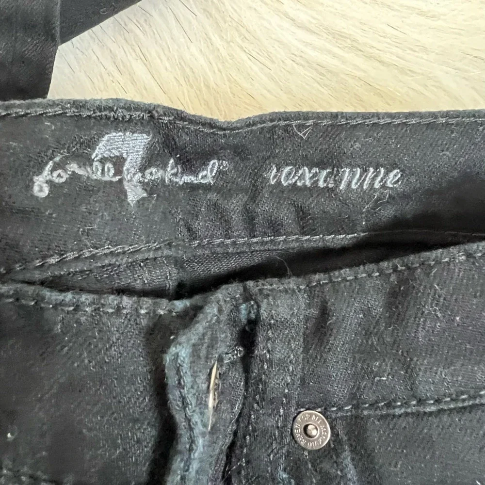 7 For All Mankind Kids Roxanne Skinny Jeans Black Stretch Low Rise Denim 12